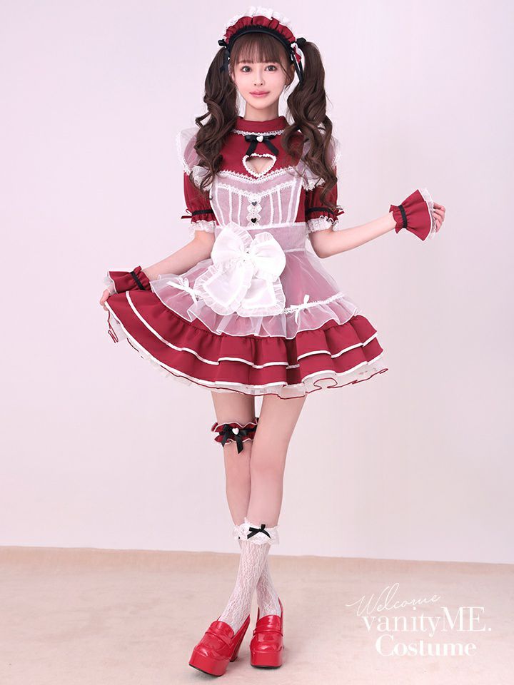 【9点セット】Malymoon マリームーン バレンタインハートホワイトチュールメイド[レッド] mlcs25158