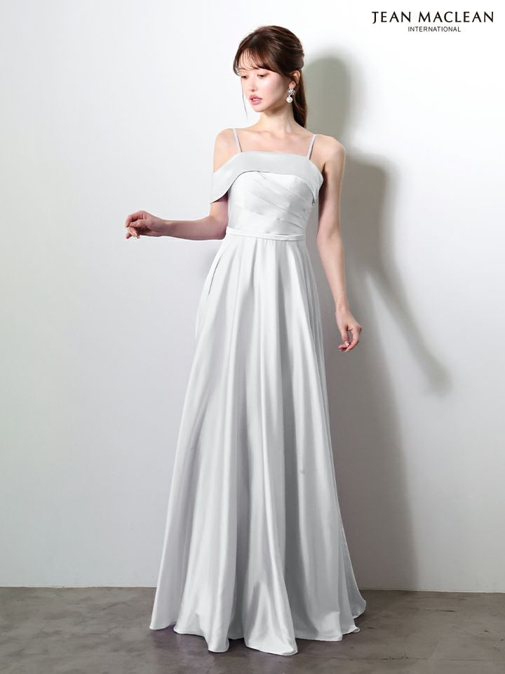JEAN MACLEAN ジャンマクレーン エレガントサテン/ワンカラー/オフショル/シンプル/Aライン/ロングドレス  ja61033