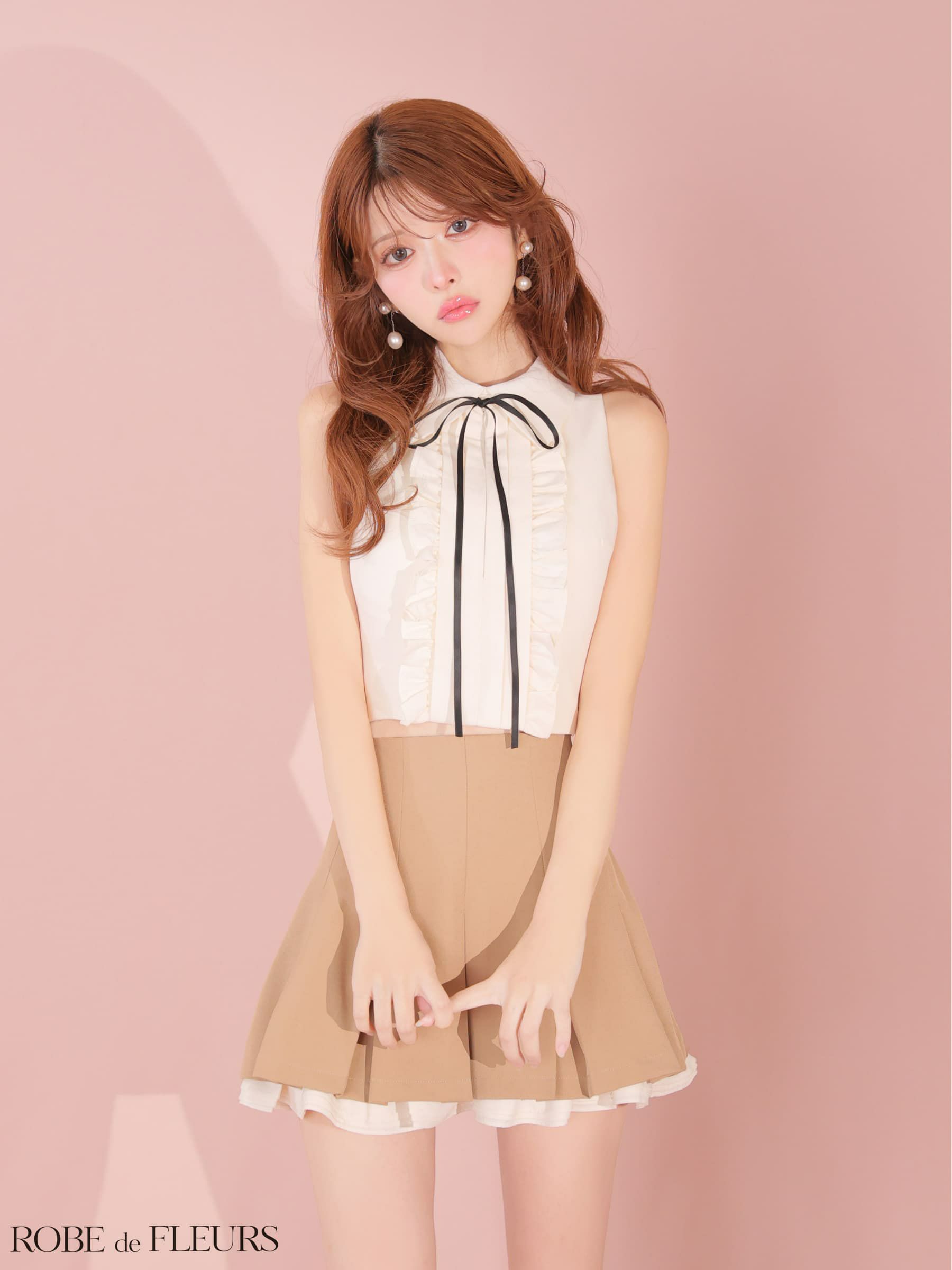 ROBE de FLEURS ローブドフルール 【XSサイズあり】フリルプリーツセットアップミニキャバドレス fm4609-c