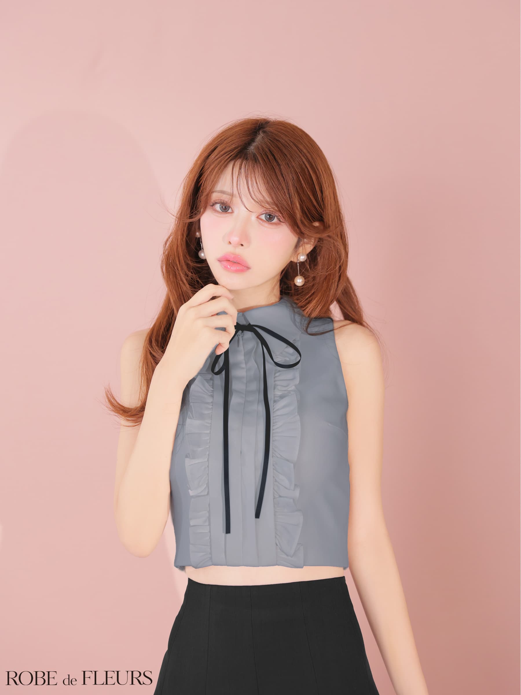 ROBE de FLEURS ローブドフルール 【XSサイズあり】フリルプリーツセットアップミニキャバドレス fm4609-c