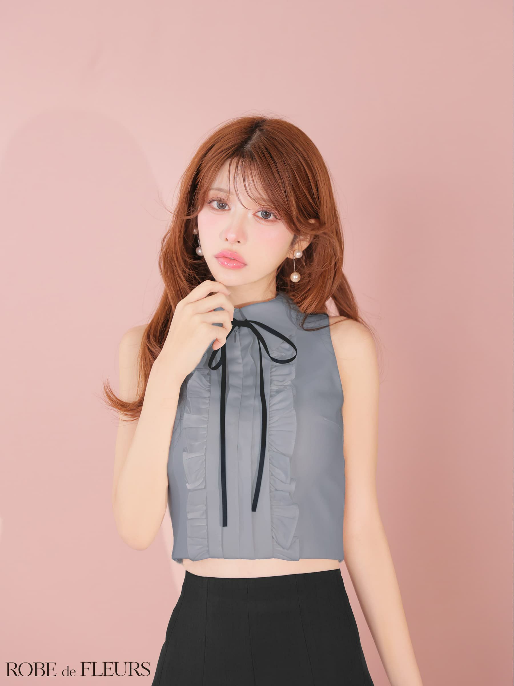 ROBE de FLEURS ローブドフルール 【XSサイズあり】フリルプリーツセットアップミニキャバドレス fm4609-c