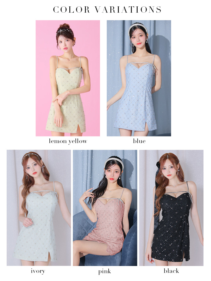 ROBE de FLEURS ローブドフルール ビジューリボンハートカットタイトミニキャバドレス【デコルテパーツ取り外し可能】 fm3426