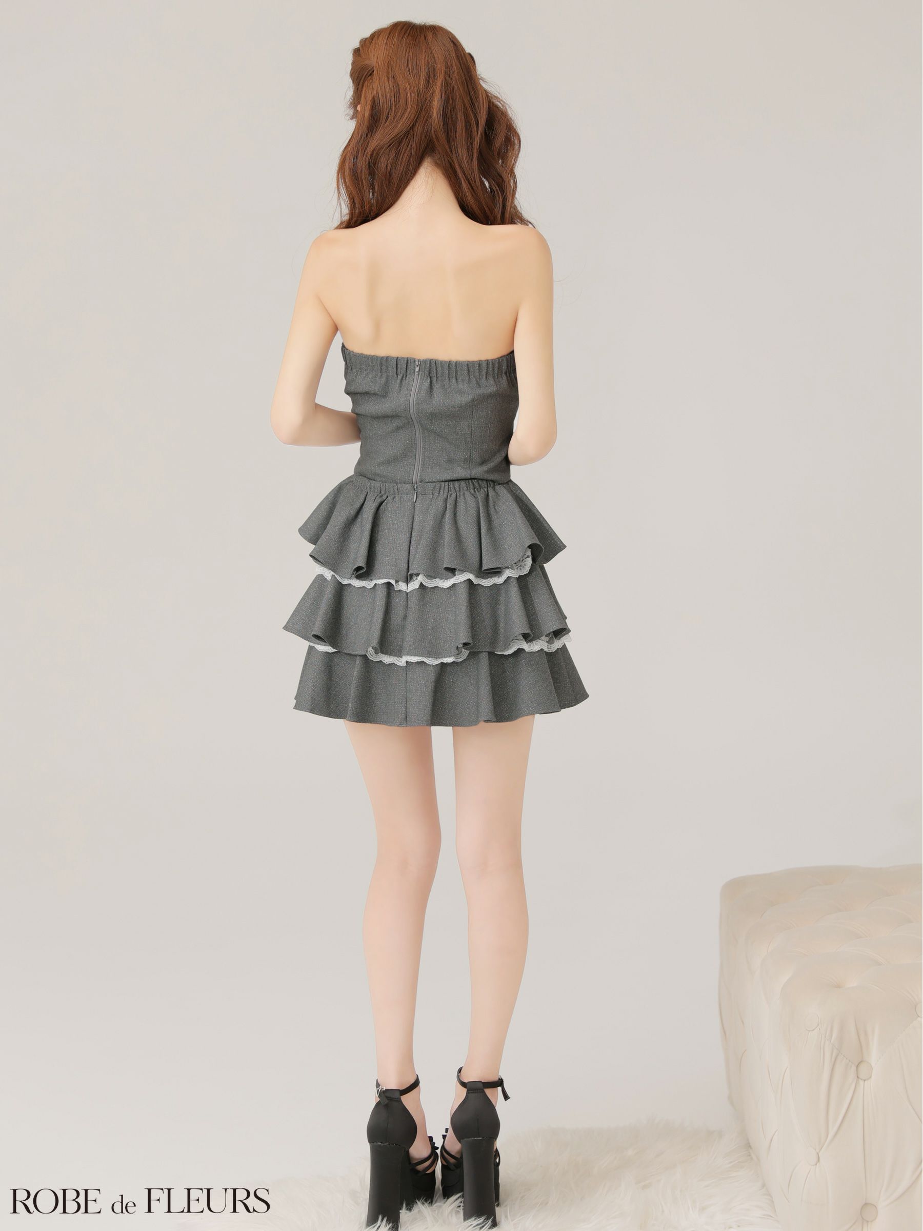 ROBE de FLEURS ローブドフルール 【XSサイズあり】 ラメツイルフリル