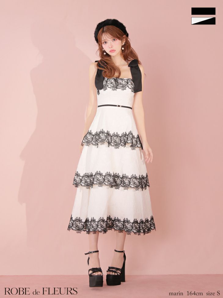 ROBE de FLEURS ローブドフルール 【XSサイズあり】 ラメツイルフリル