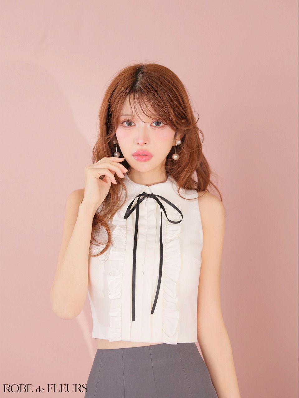 ROBE de FLEURS ローブドフルール 【XSサイズあり】フリルプリーツセットアップミニキャバドレス fm4609