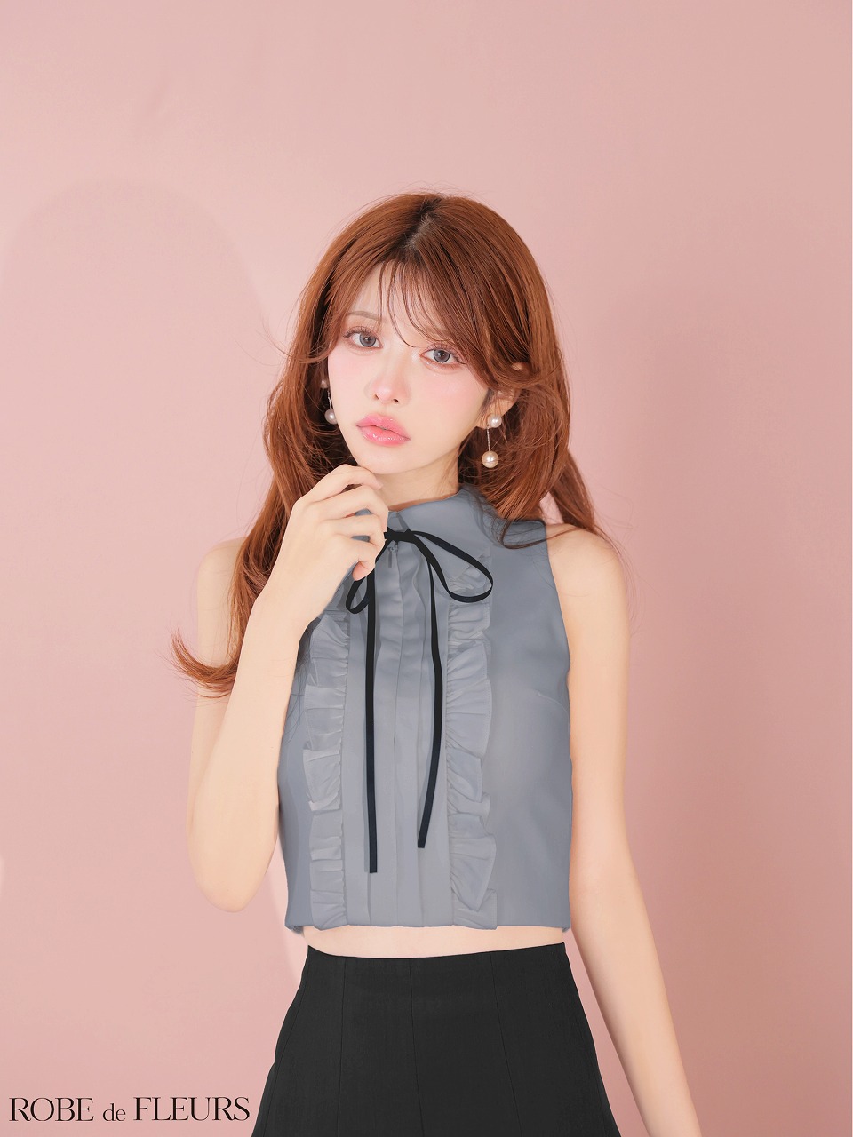 ROBE de FLEURS ローブドフルール 【XSサイズあり】フリルプリーツセットアップミニキャバドレス fm4609