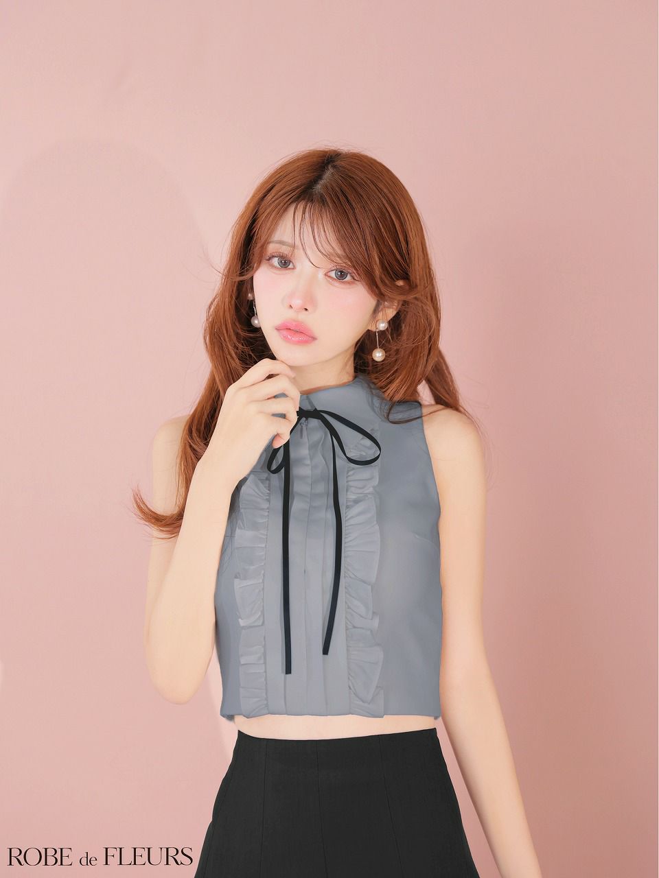 ROBE de FLEURS ローブドフルール 【XSサイズあり】フリルプリーツセットアップミニキャバドレス fm4609