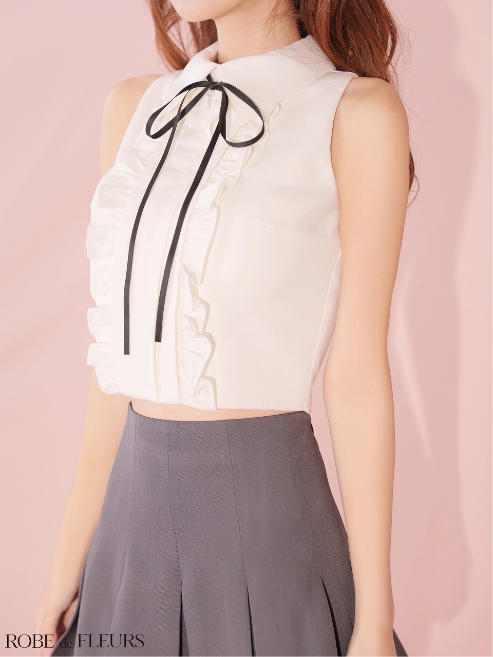 ROBE de FLEURS ローブドフルール 【XSサイズあり】フリルプリーツセットアップミニキャバドレス fm4609