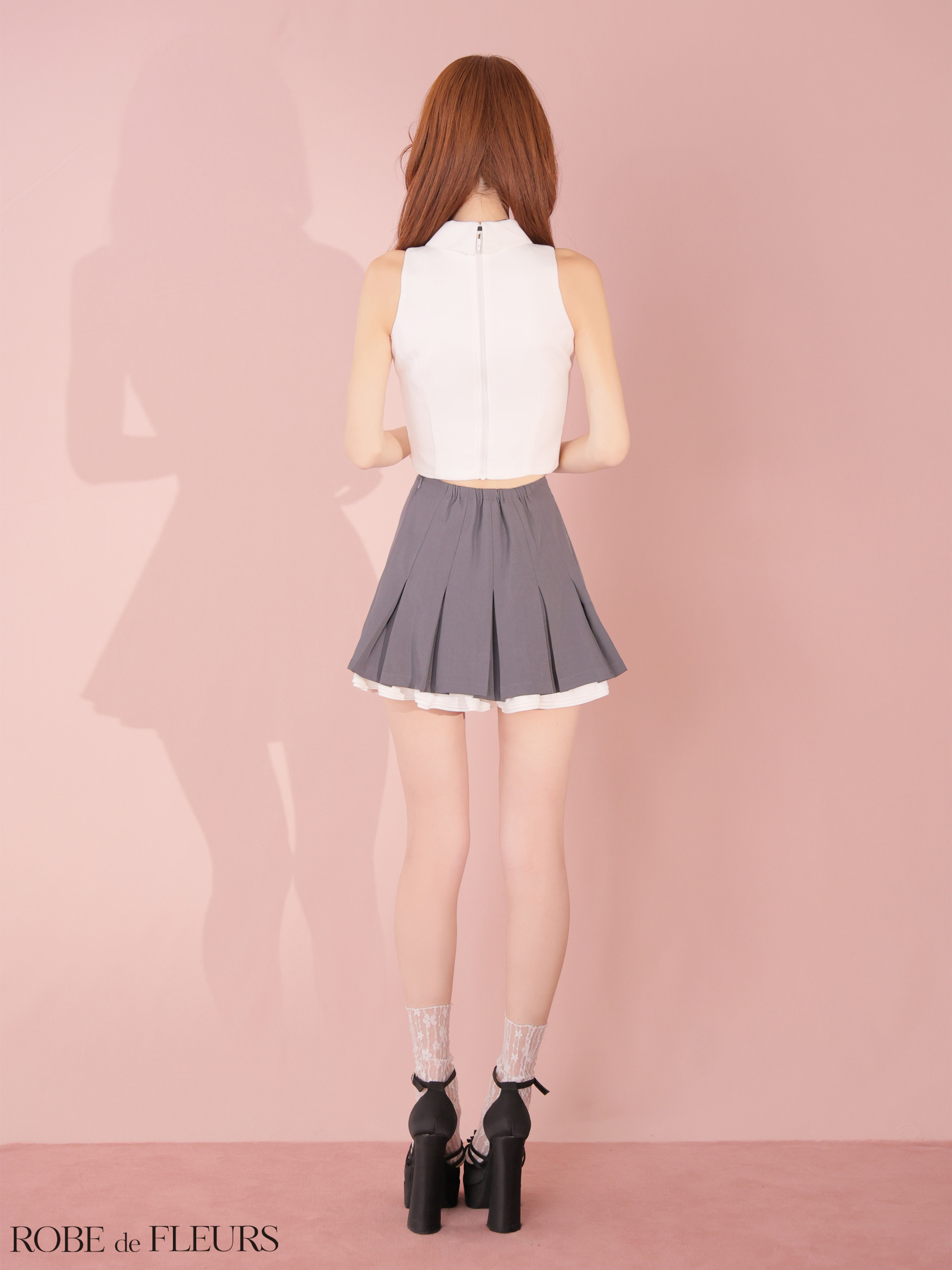 ROBE de FLEURS ローブドフルール 【XSサイズあり】フリルプリーツセットアップミニキャバドレス fm4609