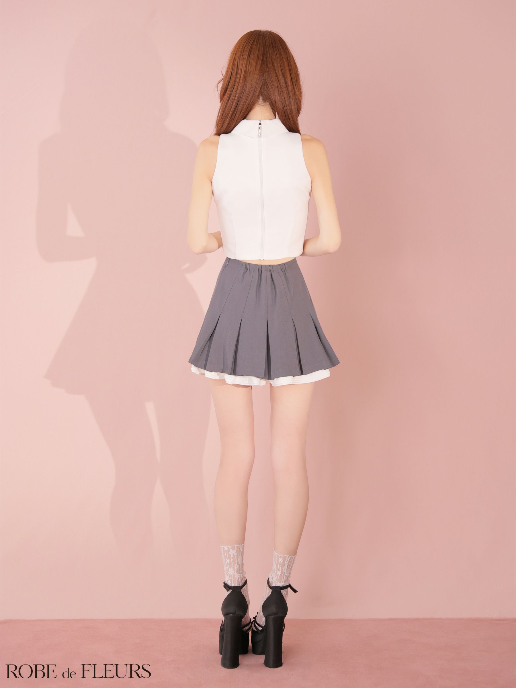 ROBE de FLEURS ローブドフルール 【XSサイズあり】フリルプリーツセットアップミニキャバドレス fm4609