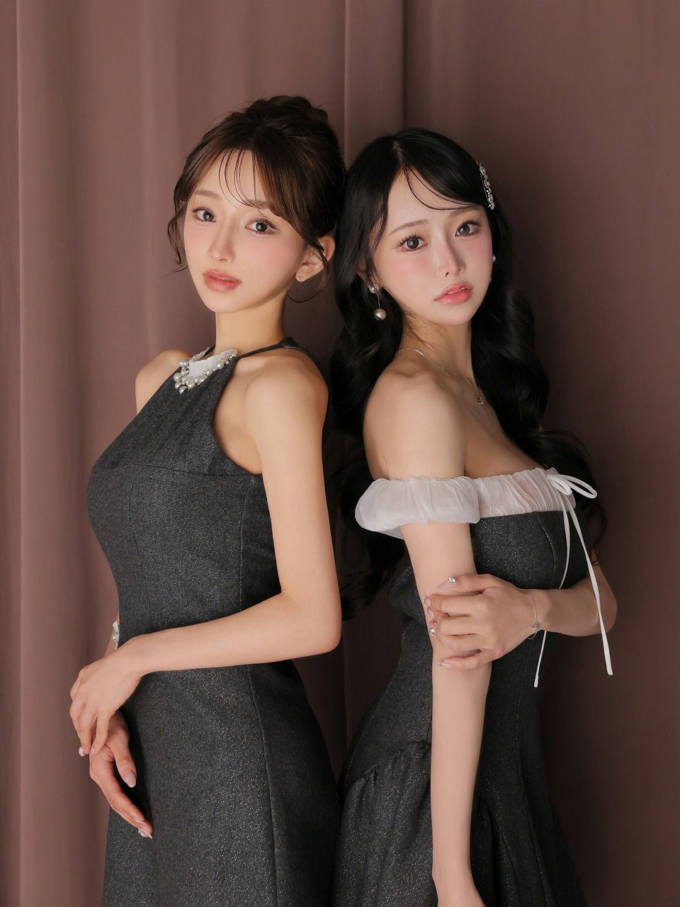 ROBE de FLEURS anier.ROBE ローブドフルール アニエルローブ 【XSサイズあり】 Glitter flannel off-the-shoulder mini dress グリッターフランネルオフショルミニドレス fm-anier4058