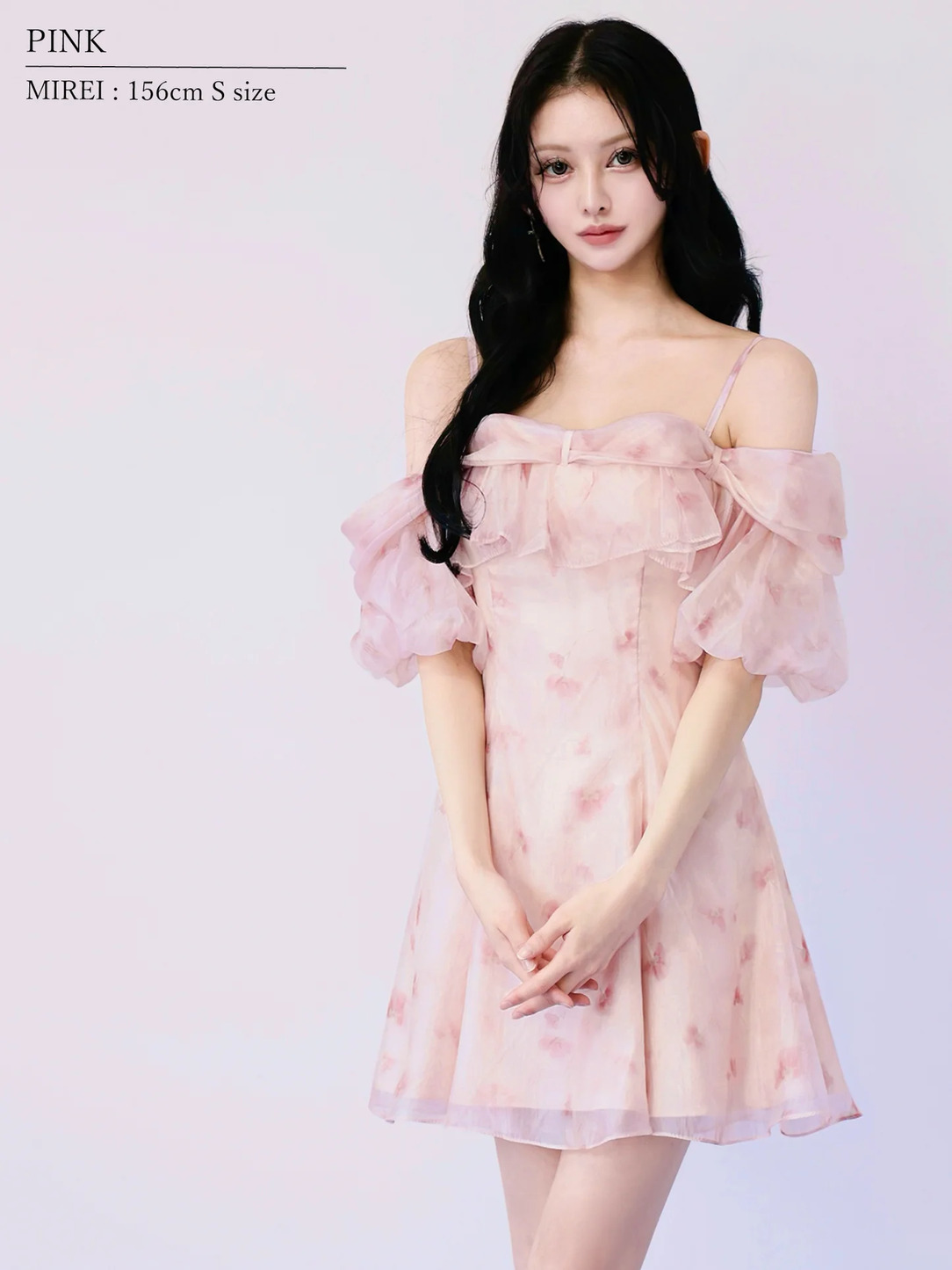 AngelR エンジェルアール 花柄シフォンオフショル2WAYフリルフレアマイクロミニドレス ar26802