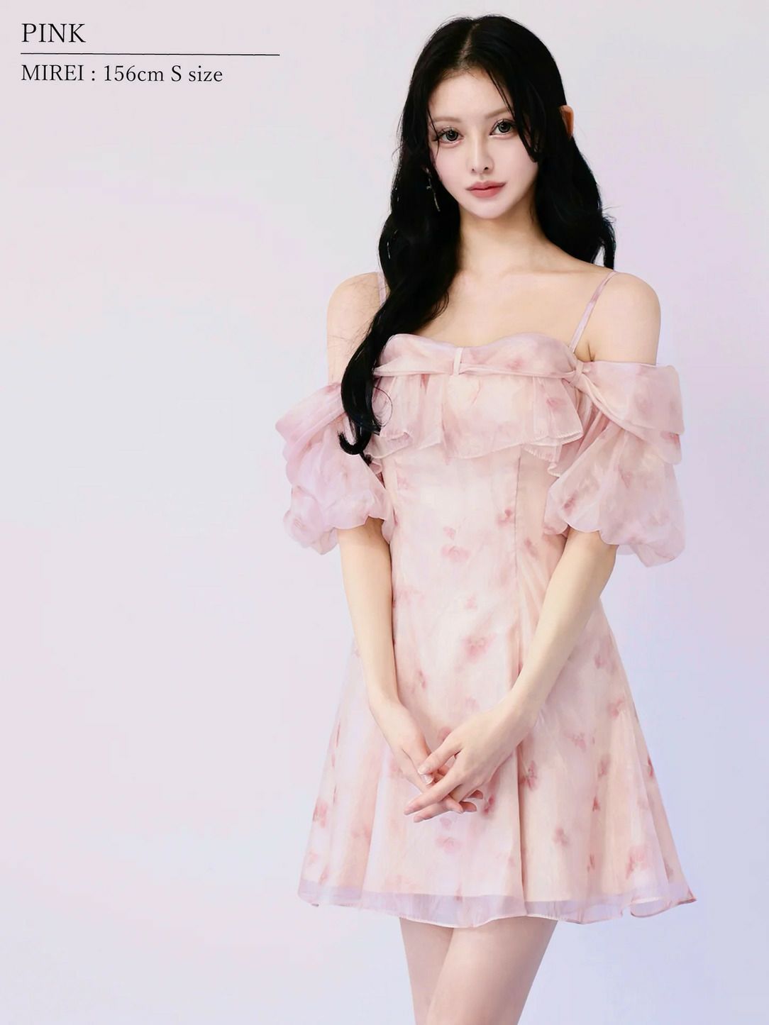 AngelR エンジェルアール 花柄シフォンオフショル2WAYフリルフレアマイクロミニドレス ar26802