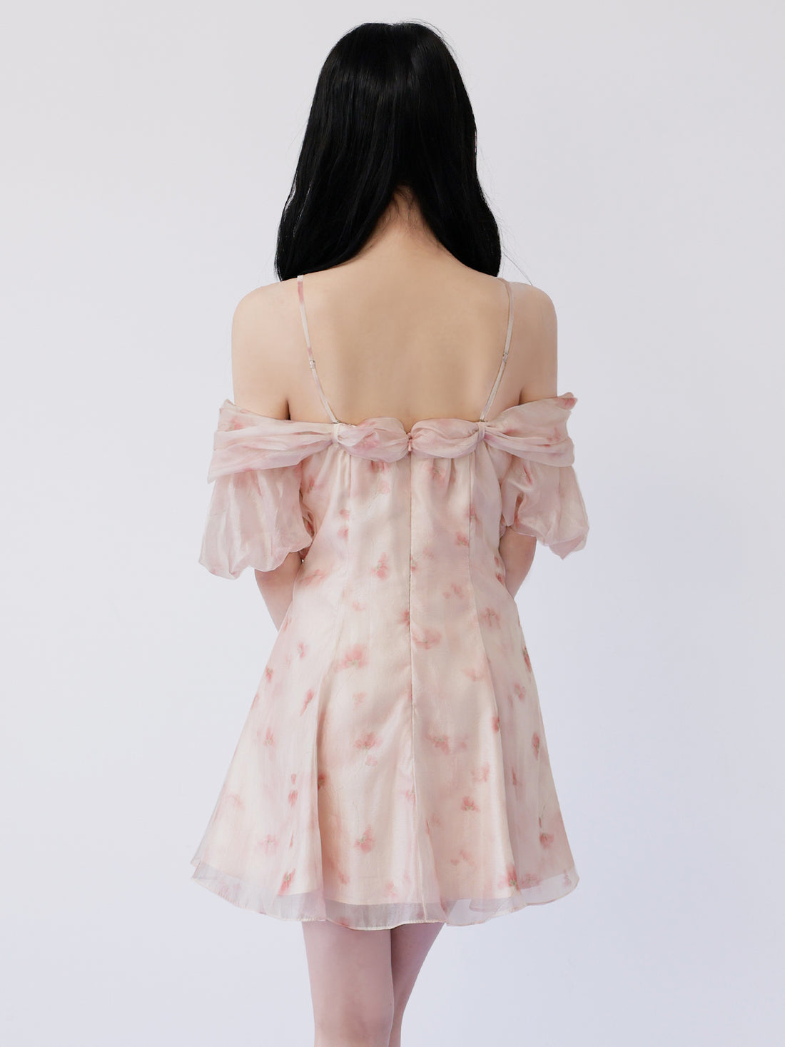 AngelR エンジェルアール 花柄シフォンオフショル2WAYフリルフレアマイクロミニドレス ar26802