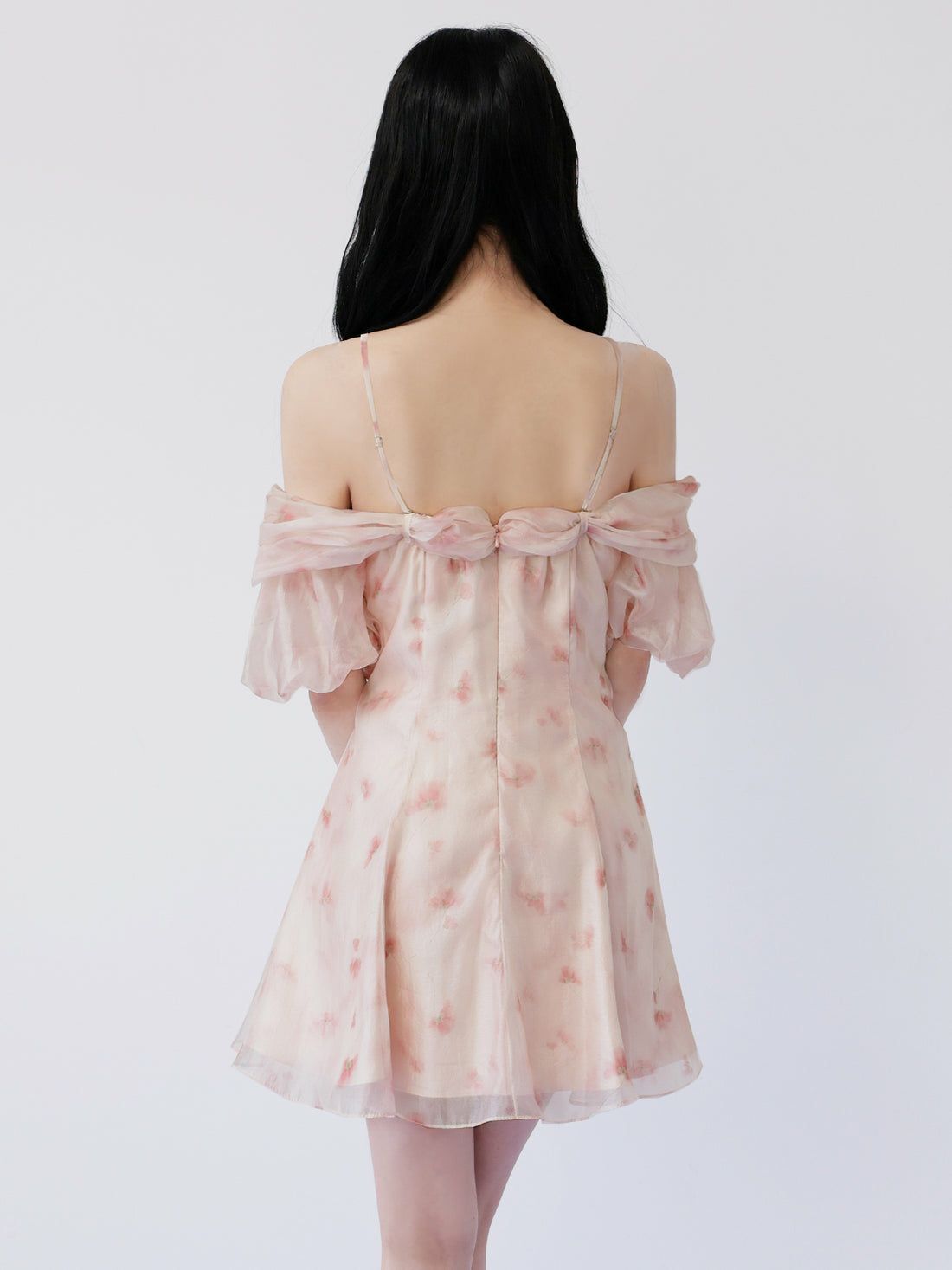 AngelR エンジェルアール 花柄シフォンオフショル2WAYフリルフレアマイクロミニドレス ar26802