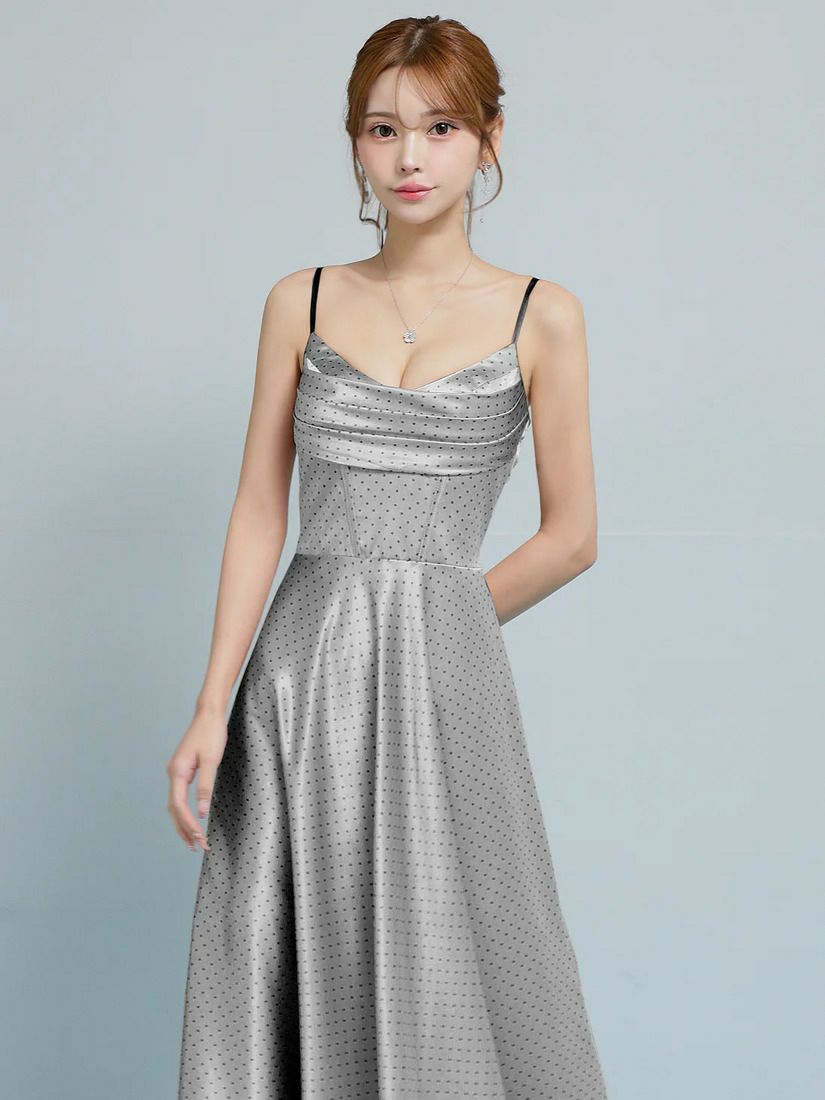 AngelR エンジェルアール バストシャーリングドットフレアマキシロングドレス ar26205-ks