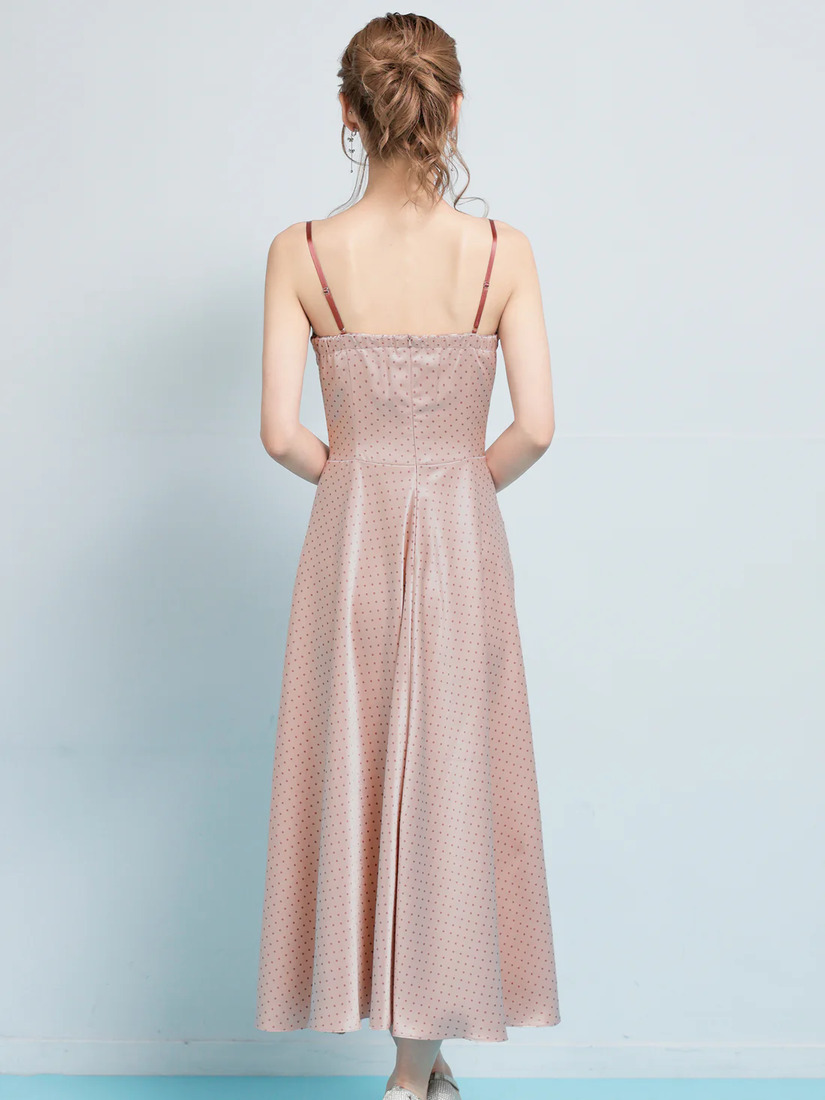 AngelR エンジェルアール バストシャーリングドットフレアマキシロングドレス ar26205-ks