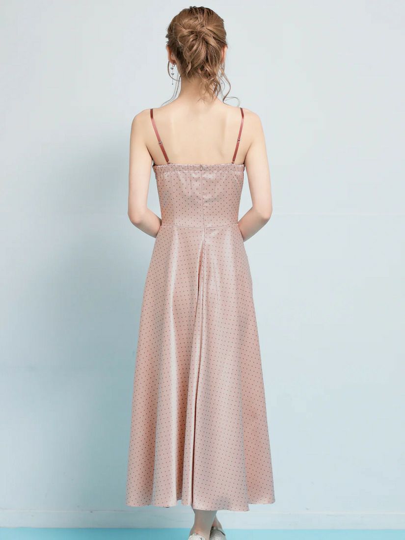 AngelR エンジェルアール バストシャーリングドットフレアマキシロングドレス ar26205-ks