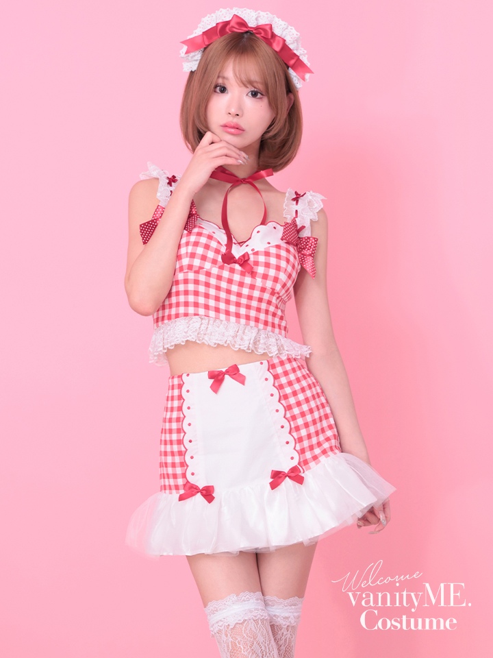 【3点セット】いちごたるとメイドちゃん チョコレートソースがけ [レッド/ブラウン] vcsmd-250839