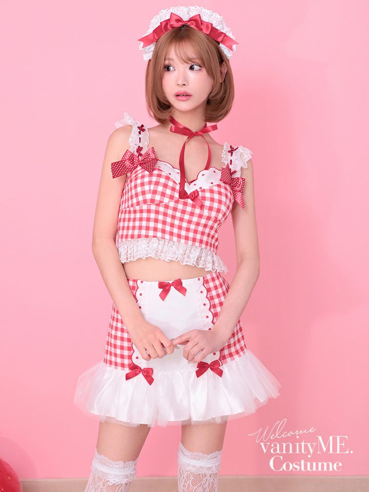 【3点セット】いちごたるとメイドちゃん チョコレートソースがけ [レッド/ブラウン] vcsmd-250839