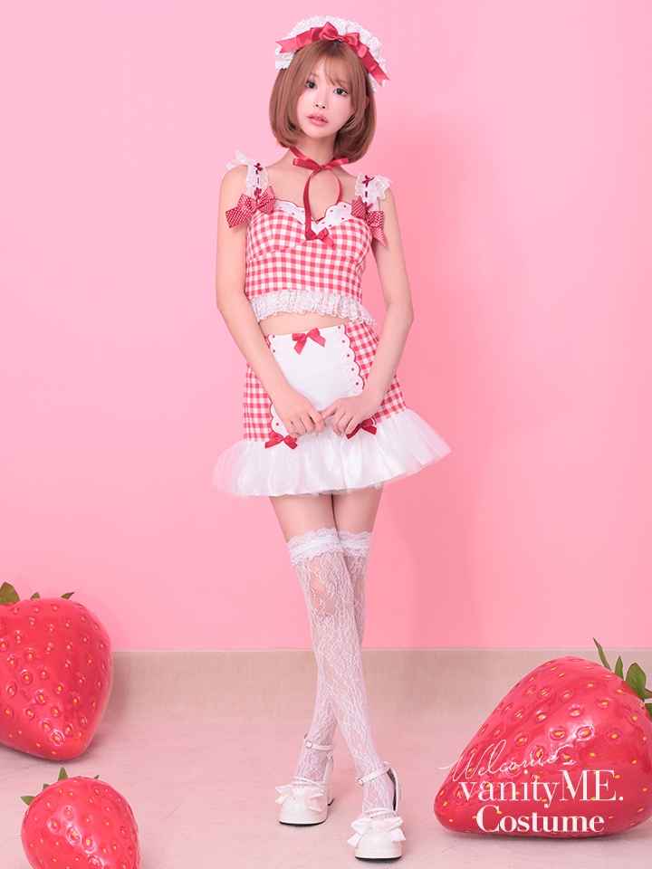 【3点セット】いちごたるとメイドちゃん チョコレートソースがけ [レッド/ブラウン] vcsmd-250839