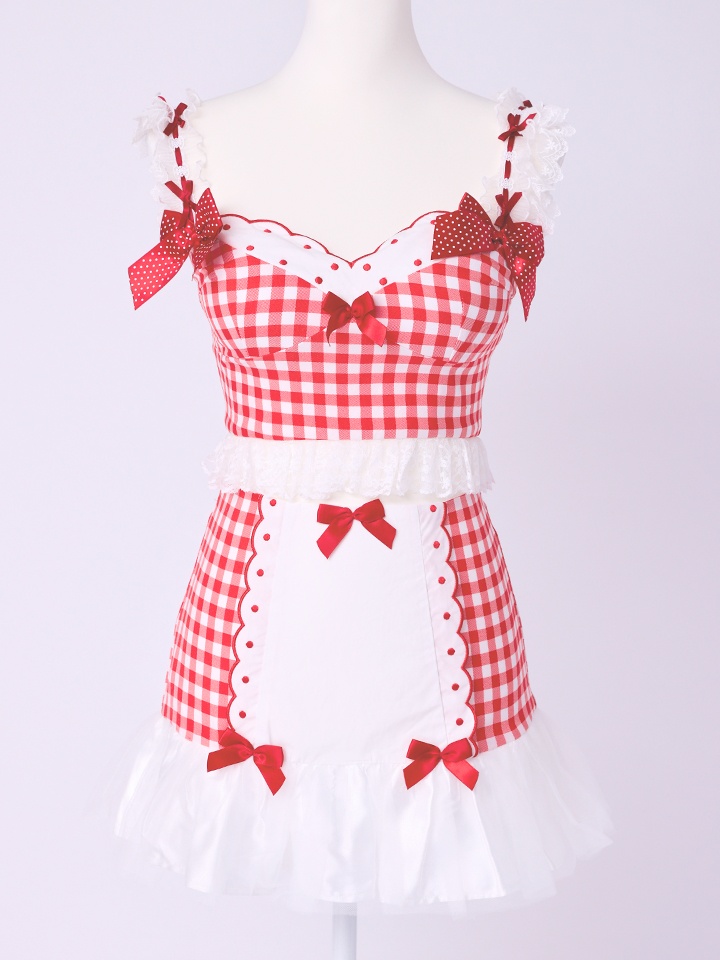 【3点セット】いちごたるとメイドちゃん チョコレートソースがけ [レッド/ブラウン] vcsmd-250839