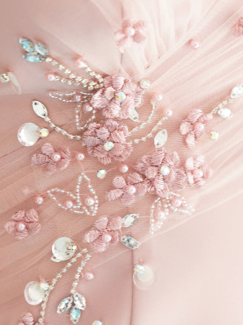 AngelR エンジェルアール ワンショルダーリボンメッシュビジューフラワータイトマイクロミニドレス ar26204