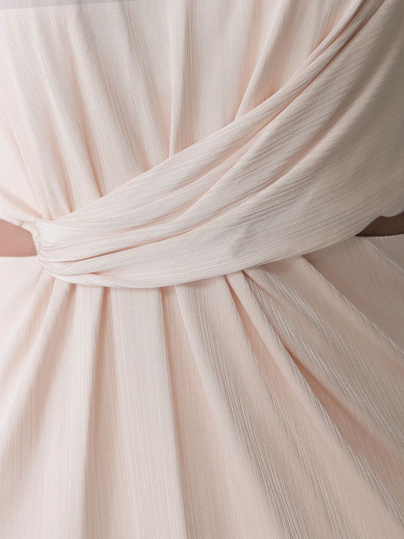 Veautt ヴュート アシンメトリーホルターネックウエストクロスデザインサイドカットタイトミディアムドレス vt022603