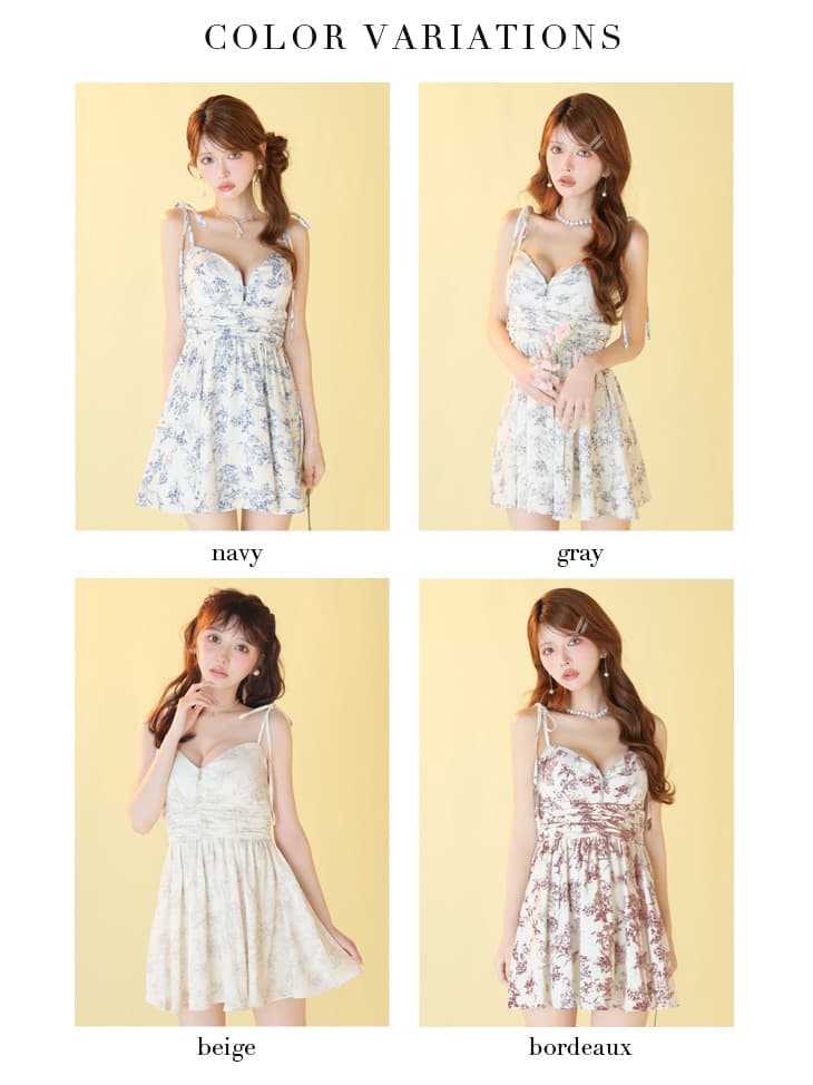 ROBE de FLEURS ローブドフルール 【XSサイズあり】 クラシカルフラワーフレアミニキャバドレス fm4623-c