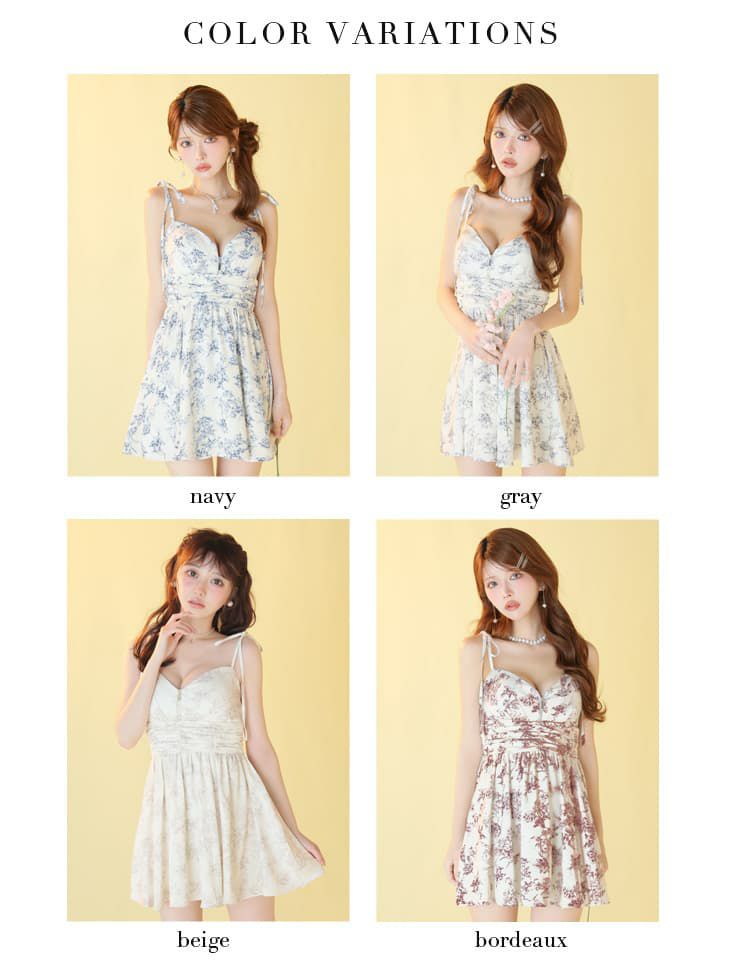 ROBE de FLEURS ローブドフルール 【XSサイズあり】 クラシカルフラワーフレアミニキャバドレス fm4623-c