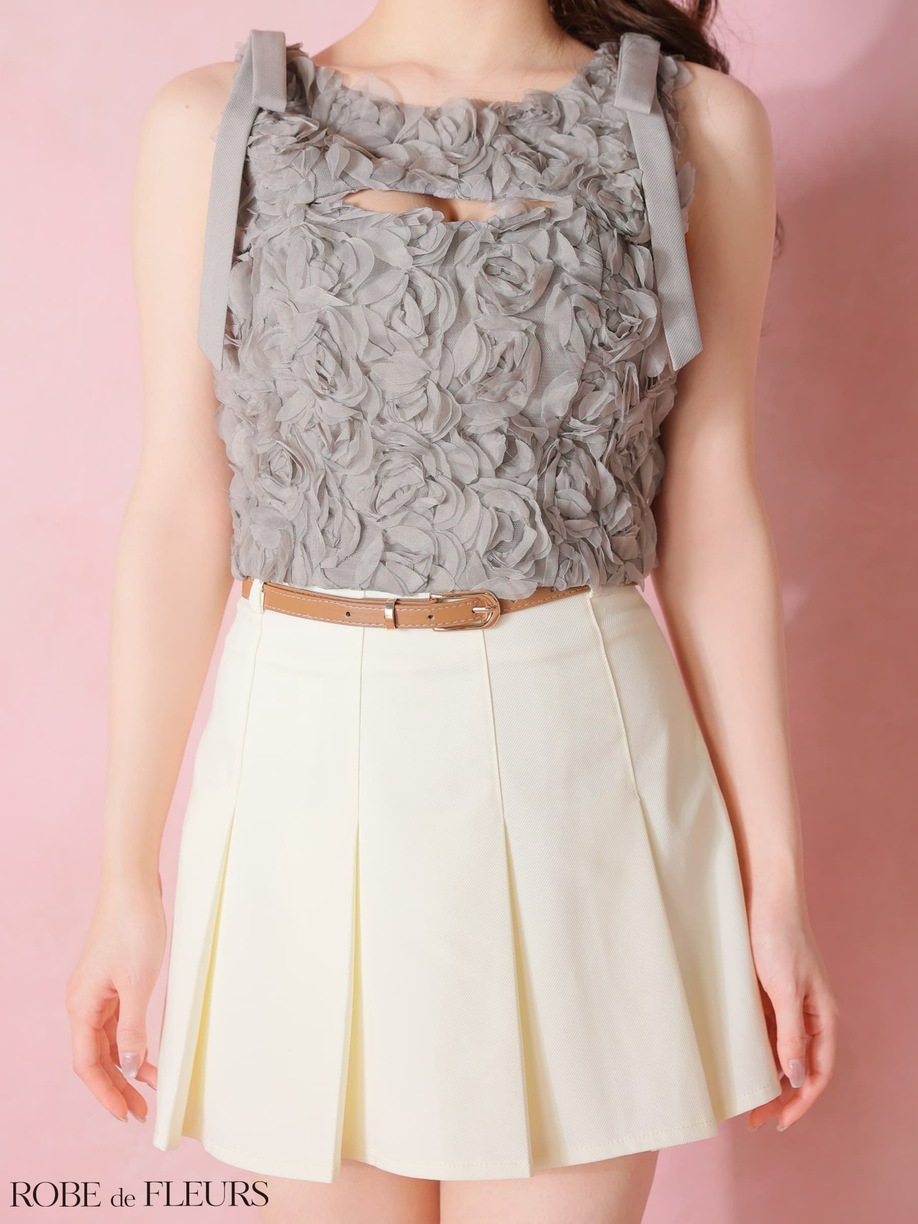 ROBE de FLEURS ローブドフルール 【XSサイズあり】 フラワーレースリボンセットアップミニキャバドレス fm4340-c