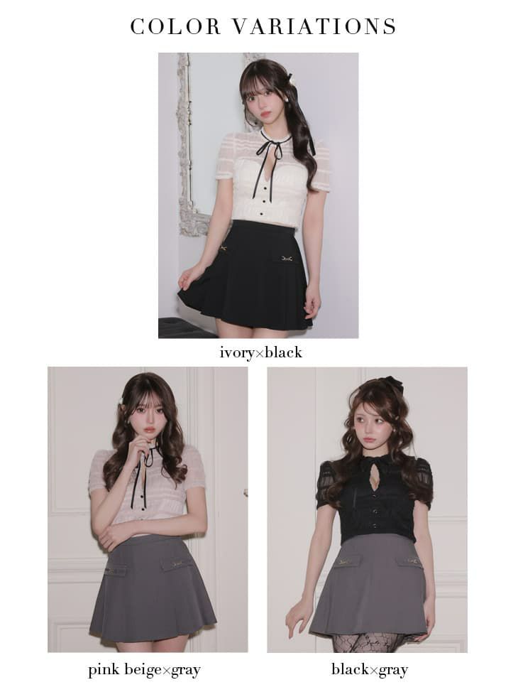 ROBE de FLEURS ローブドフルール 【XSサイズあり】 ドットフリルリボンセットアップミニキャバドレス fm4639-c