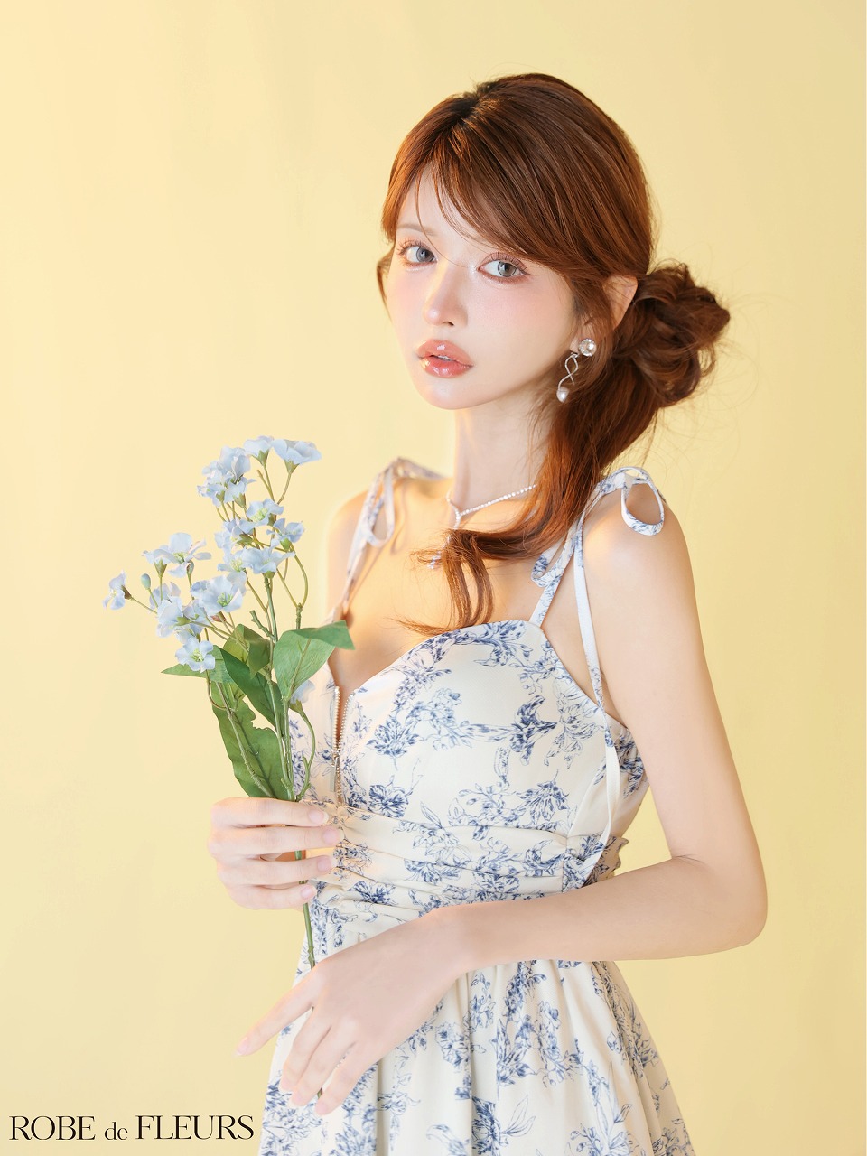 ROBE de FLEURS ローブドフルール 【XSサイズあり】 クラシカルフラワーフレアミニキャバドレス fm4623