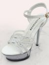 BENEDETTA グリッターラメ ハイヒール ストラップ サンダル  シルバー・ホワイト vsh-am-3429