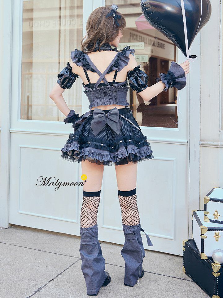 【12点セット】Malymoon マリームーン レザーエッジデニムメイド [ブラック/ブルー] mlcs25214