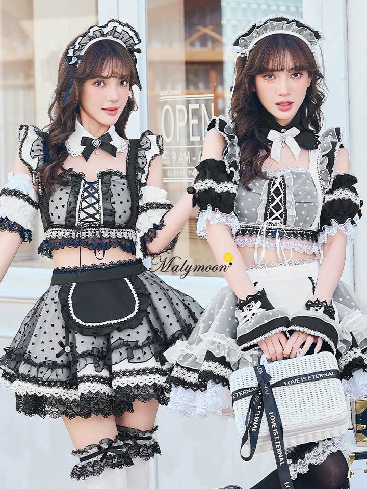 【10点セット】Malymoon マリームーン ハートミストシアーチュールメイド [ブラック/ホワイト] mlcs25209