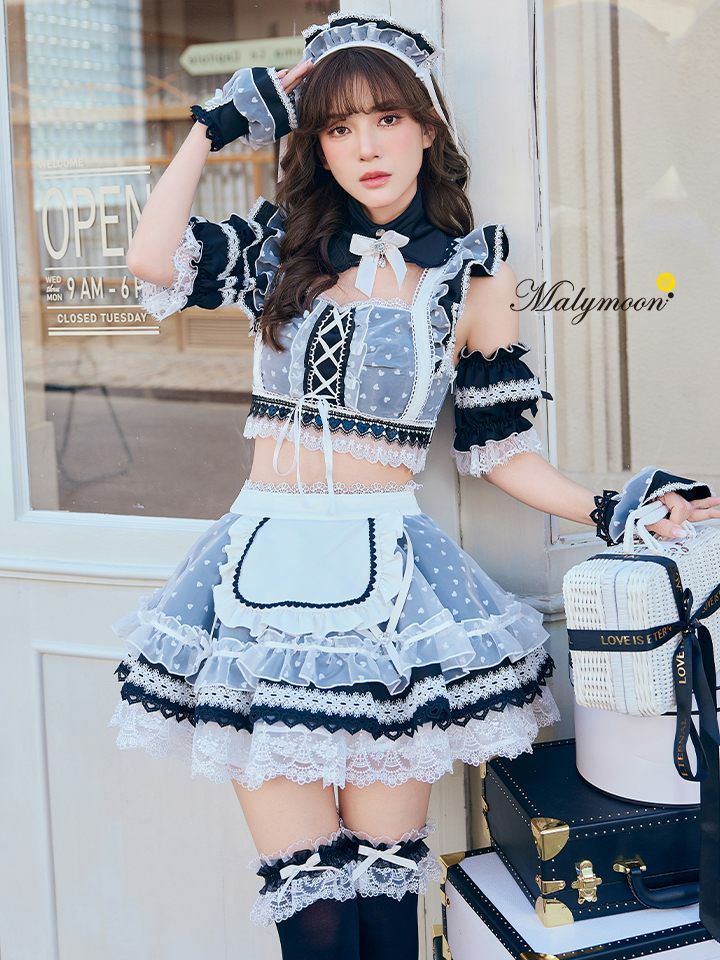 【10点セット】Malymoon マリームーン ハートミストシアーチュールメイド [ブラック/ホワイト] mlcs25209