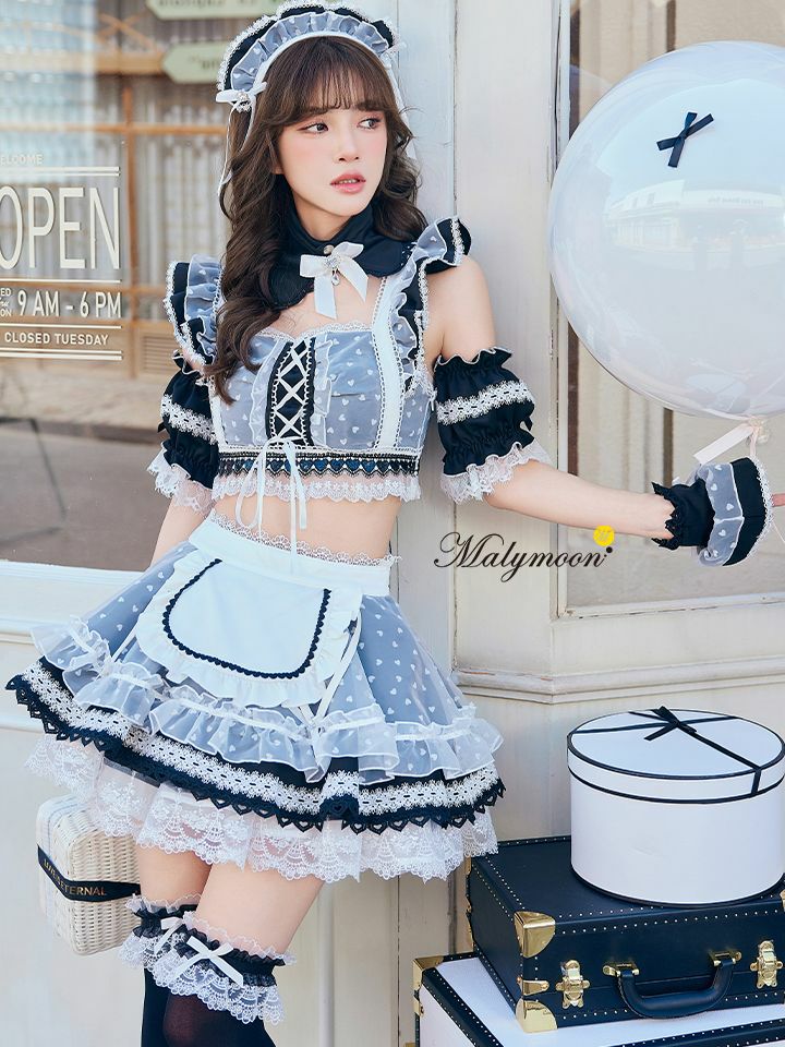 【10点セット】Malymoon マリームーン ハートミストシアーチュールメイド [ブラック/ホワイト] mlcs25209