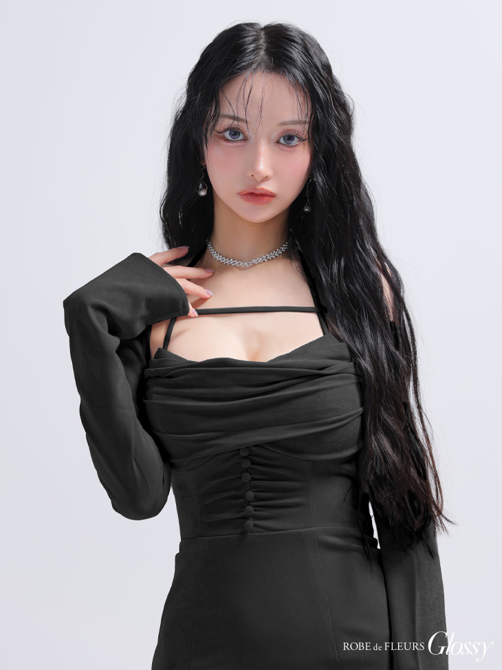 Glossy ローブドフルールグロッシー ボレロスエードホルタータイトミニキャバドレス gl3938