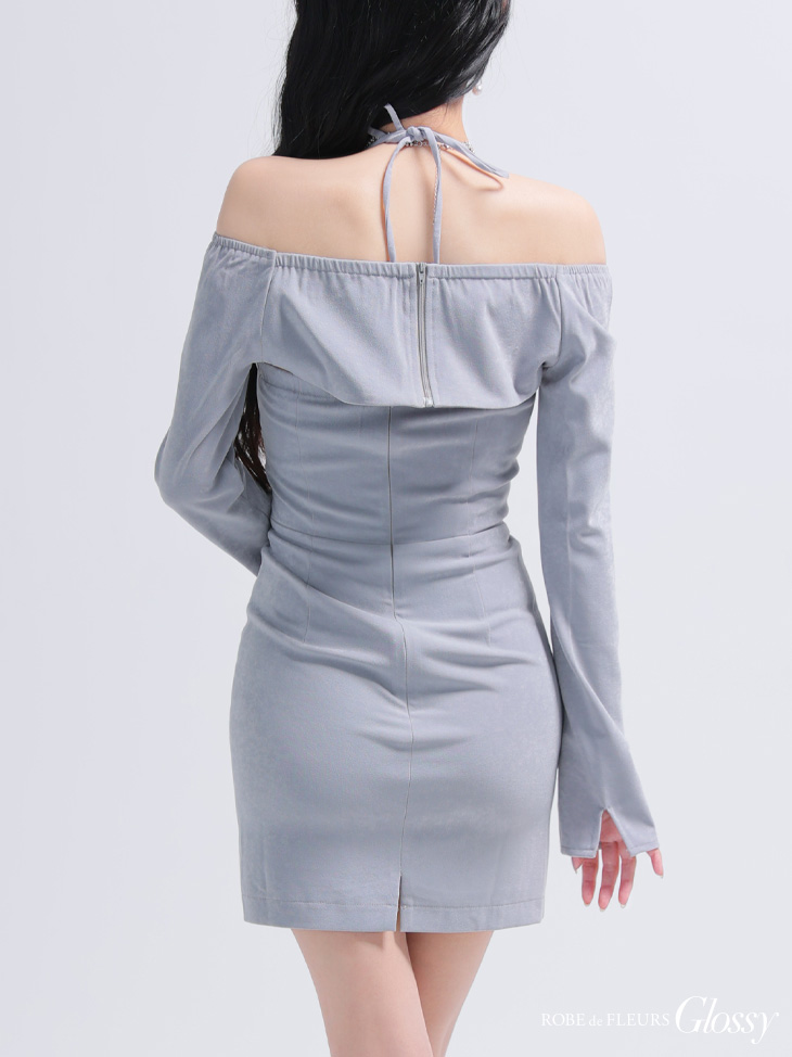 Glossy ローブドフルールグロッシー ボレロスエードホルタータイトミニキャバドレス gl3938