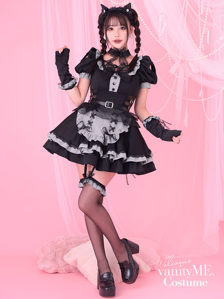 【10点セット】Malymoon マリームーン ティンクヴェールキャットメイド [ブラック/ホワイト] mlcs25132