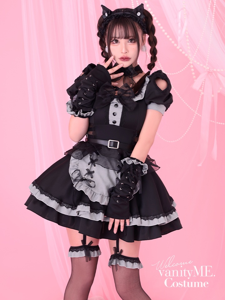 【10点セット】Malymoon マリームーン ティンクヴェールキャットメイド [ブラック/ホワイト] mlcs25132