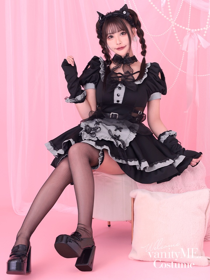 【10点セット】Malymoon マリームーン ティンクヴェールキャットメイド [ブラック/ホワイト] mlcs25132