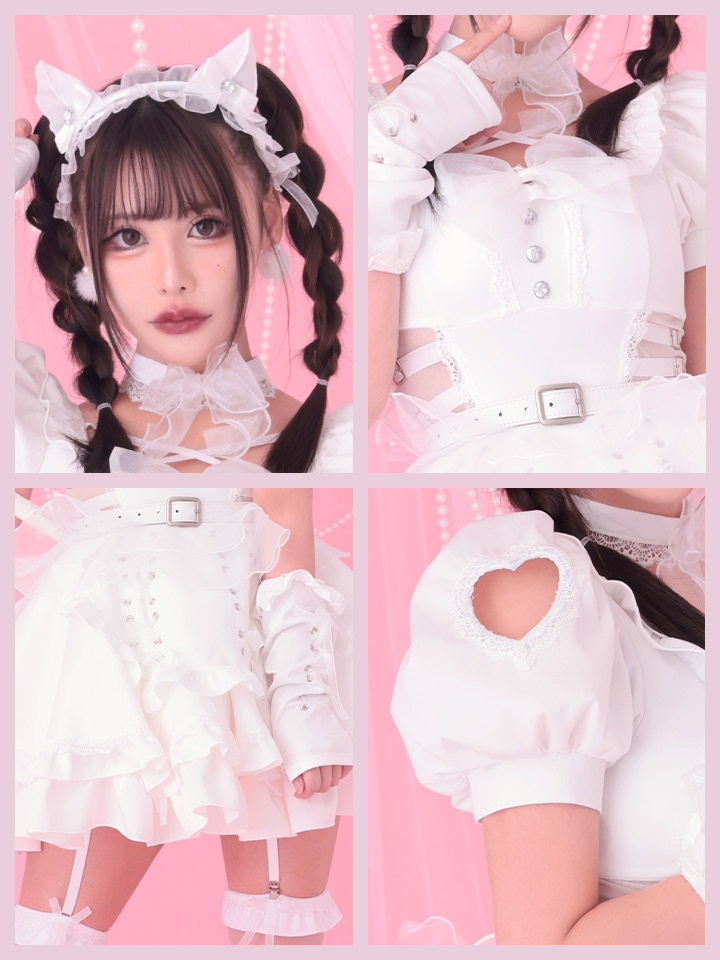 【10点セット】Malymoon マリームーン ティンクヴェールキャットメイド [ブラック/ホワイト] mlcs25132