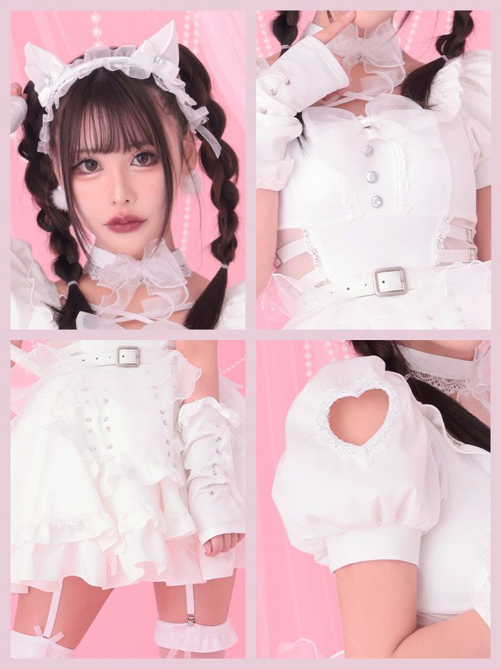 【10点セット】Malymoon マリームーン ティンクヴェールキャットメイド [ブラック/ホワイト] mlcs25132