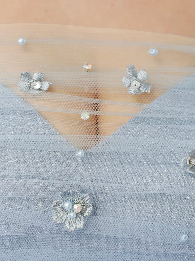 AngelR エンジェルアール ベアトップフレアスリーブフラワーメッシュリボンタイトミニドレス ar26306-ks