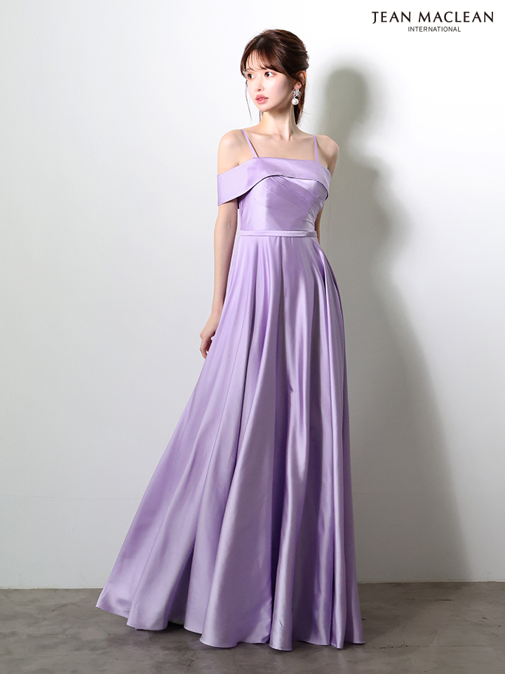JEAN MACLEAN ジャンマクレーン エレガントサテン/ワンカラー/オフショル/シンプル/Aライン/ロングドレス  ja61033-c