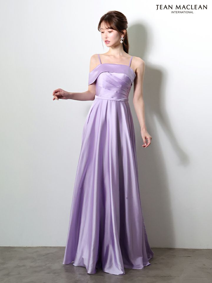JEAN MACLEAN ジャンマクレーン エレガントサテン/ワンカラー/オフショル/シンプル/Aライン/ロングドレス  ja61033-c