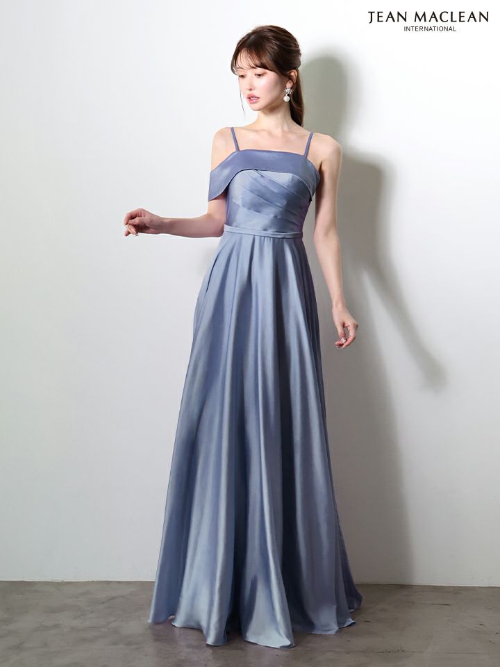 JEAN MACLEAN ジャンマクレーン エレガントサテン/ワンカラー/オフショル/シンプル/Aライン/ロングドレス  ja61033-c