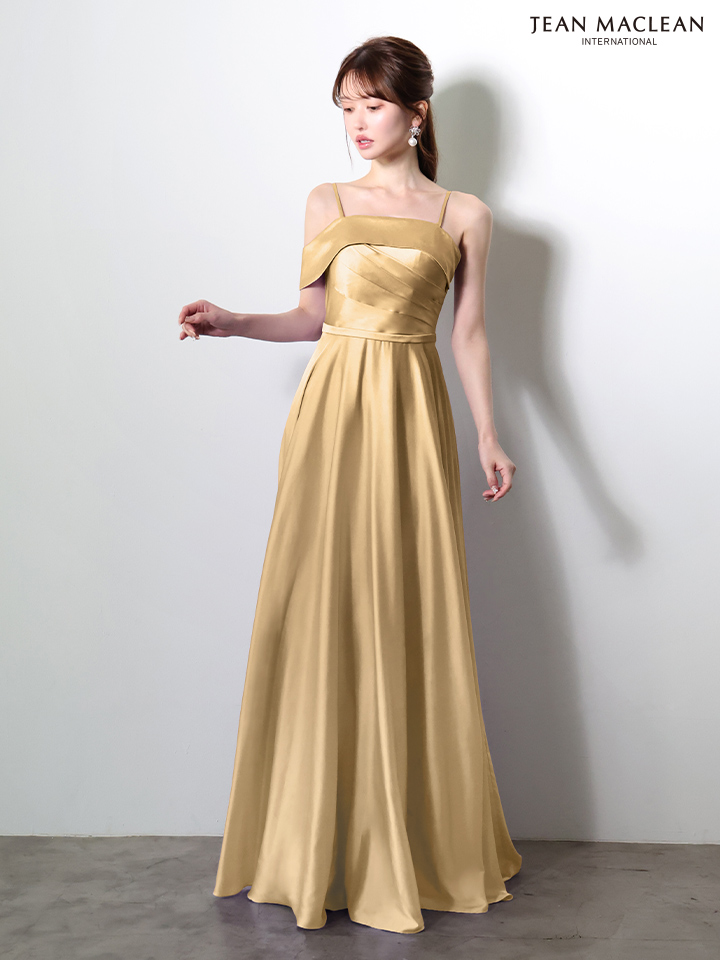 JEAN MACLEAN ジャンマクレーン エレガントサテン/ワンカラー/オフショル/シンプル/Aライン/ロングドレス  ja61033-c